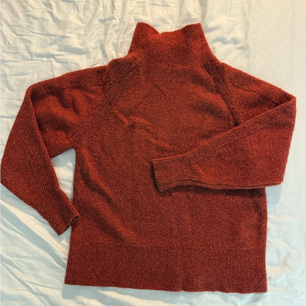 COS Orange Cowl Neck Sweater with Long Sleeves and Relaxed Fit